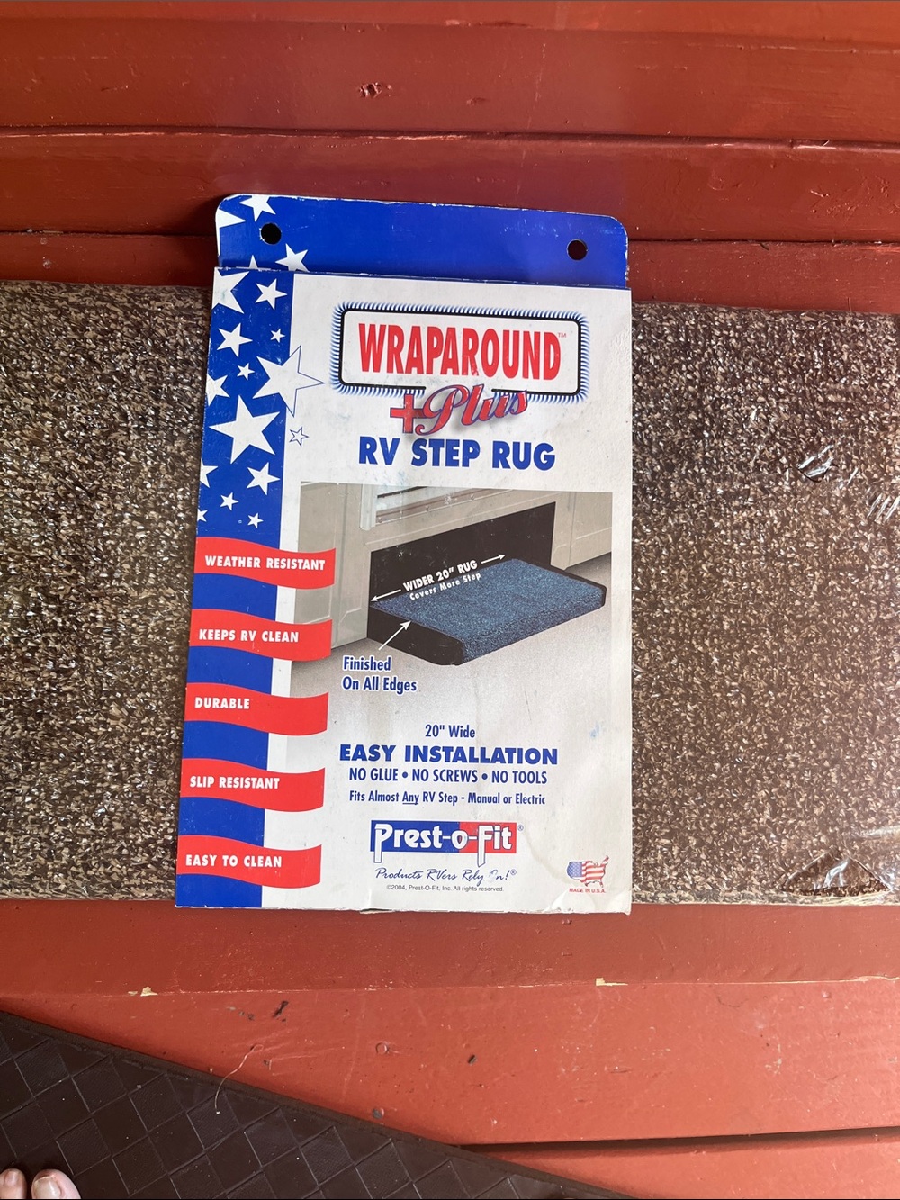 Blue RV Step Rug - Wraparound Plus
